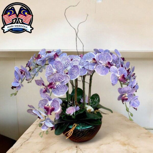 Kasturi Purple Orchids Vase (Artificial)