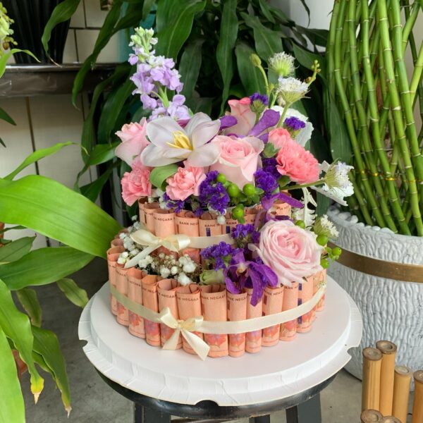 Myla Money Flower Cake Gift Box (2 Layers)