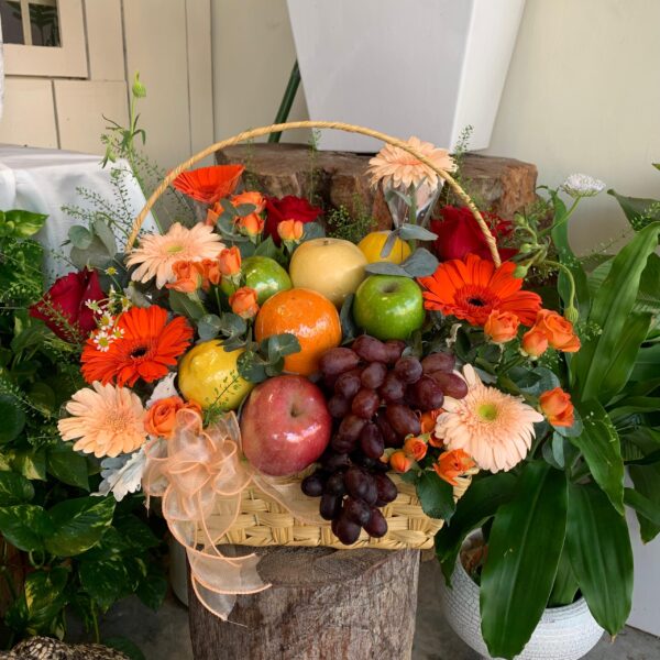 Amberlyn Fruits & Flowers Basket