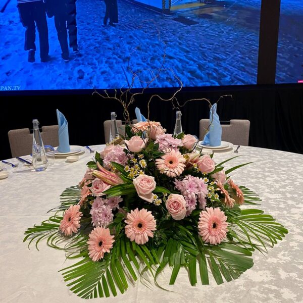 Elegant Pink Floral Centerpiece - Image 3