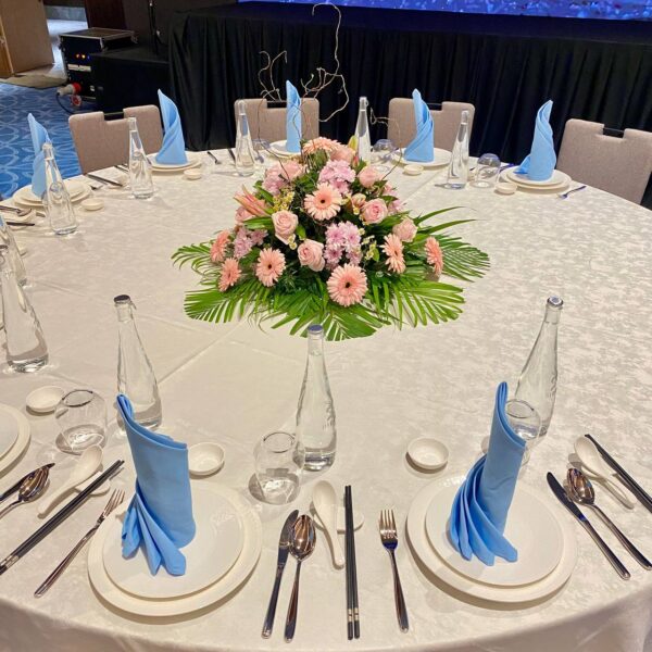 Elegant Pink Floral Centerpiece - Image 2