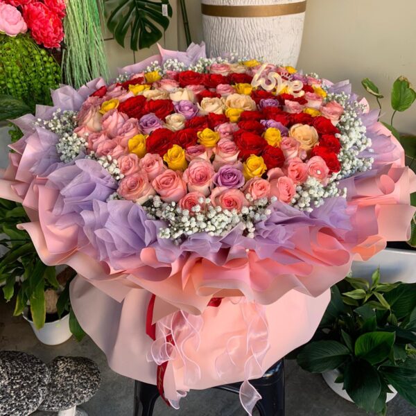 Giant Heart of Roses Bouquet - Image 2