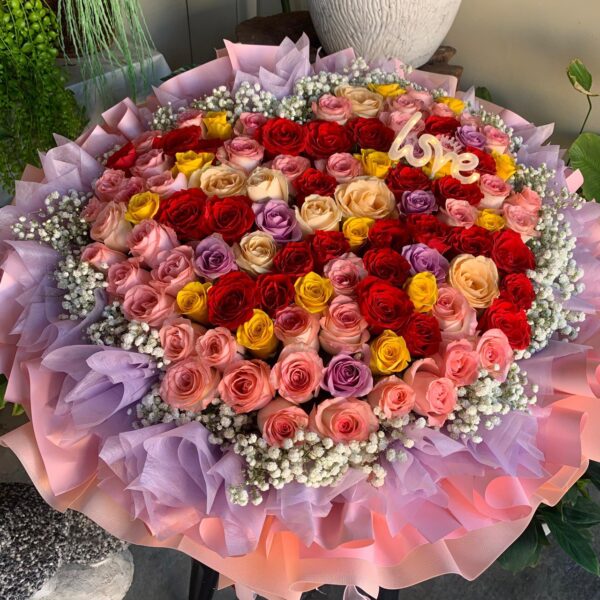 Giant Heart of Roses Bouquet