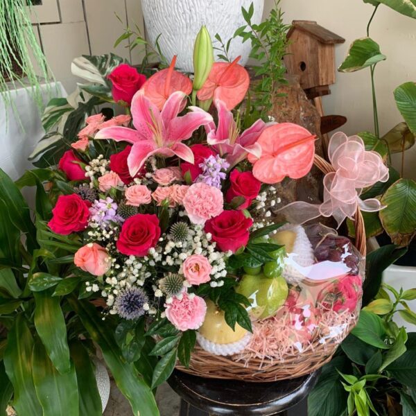 Melody Fruits & Flowers Basket