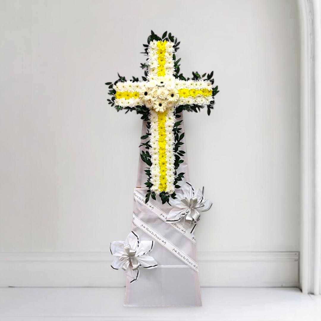 Eternal Life Cross Condolence Stand