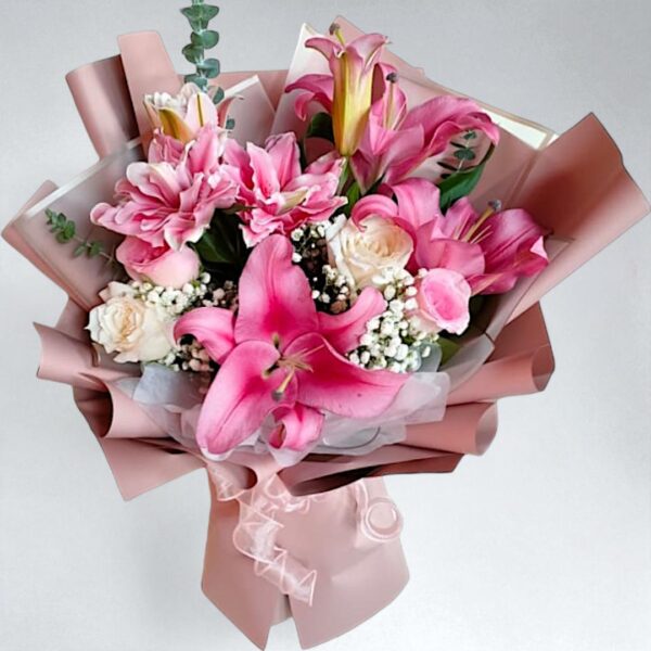 Eva Pink Lilies Bouquet